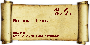 Neményi Ilona névjegykártya